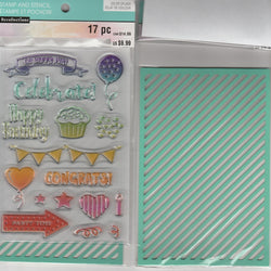 OH HAPPY DAY - RECOLLECTIONS CLEAR STAMP & STENCIL SET