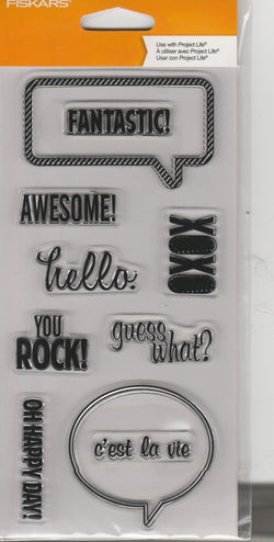 SAY WHAT? - FISKARS CLEAR STAMPS