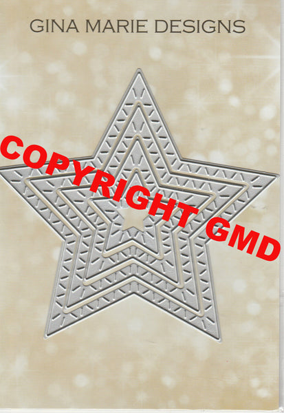 SLASH STITCHED STAR DIE SET - Gina Marie Designs