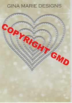 STITCHED HEART DIE SET - Gina Marie Designs