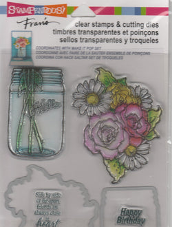 FLOWER & JAR SET - STAMPENDOUS STAMP & DIE SET