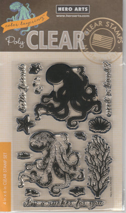COLOR LAYERING OCTOPUS - HERO ARTS CLEAR STAMPS