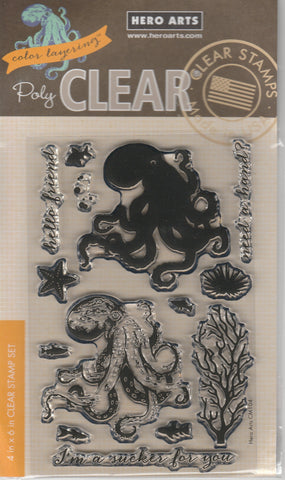 COLOR LAYERING OCTOPUS - HERO ARTS CLEAR STAMPS