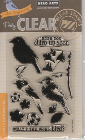 COLOR LAYERED BIRD & BRANCH - HERO ARTS CLEAR STAMPS