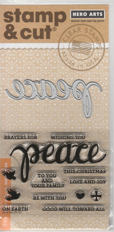 PEACE - Stamp and Cut HERO ARTS Clear Stamps and Dies