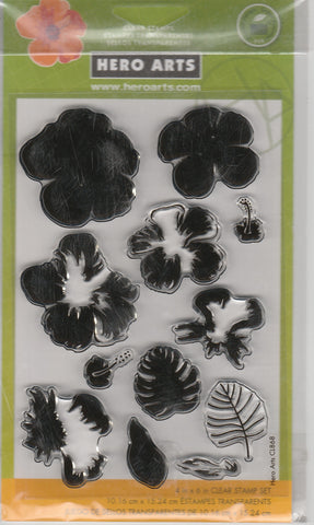 LAYERED TROPICAL FLOWER - HERO ARTS CLEAR STAMPS