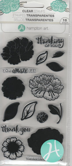THINKING OF YOU & LAYERING FLOWER - HAMPTON ARTS CLEAR STAMPS