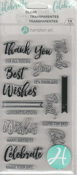 THANK YOU & BEST WISHES - HAMPTON ARTS CLEAR STAMPS