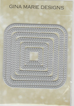 Limited Edition - DOUBLE STITCHED IN AND OUT CUT ROUND SQUARE DIE SET - Gina Marie Designs