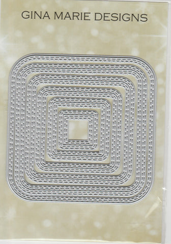 Limited Edition - DOUBLE STITCHED IN AND OUT CUT ROUND SQUARE DIE SET - Gina Marie Designs
