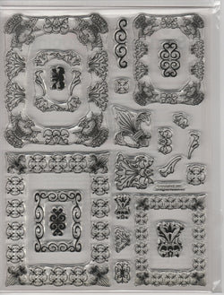 FLEUR DE LIS (matches spellbinder die) - CLEAR STAMPS LARGE PACK