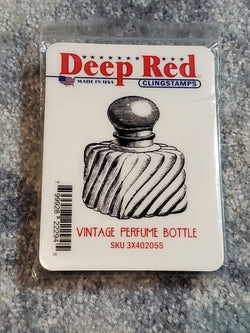 VINTAGE PERFUME BOTTLE - DEEP RED RUBBER STAMPS