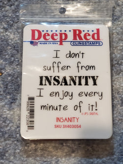 INSANITY - DEEP RED RUBBER STAMPS