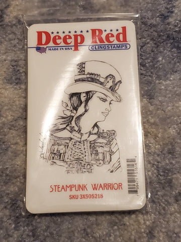 STEAMPUNK WARRIOR - DEEP RED RUBBER STAMPS