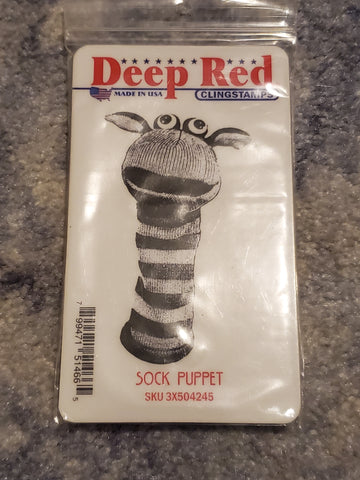 SOCK PUPPET - DEEP RED RUBBER STAMPS