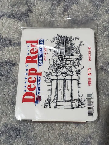 VINED ENTRY - DEEP RED RUBBER STAMPS