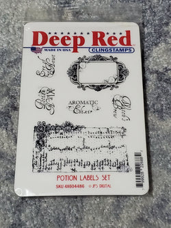 POTION LABELS SET - DEEP RED RUBBER STAMPS