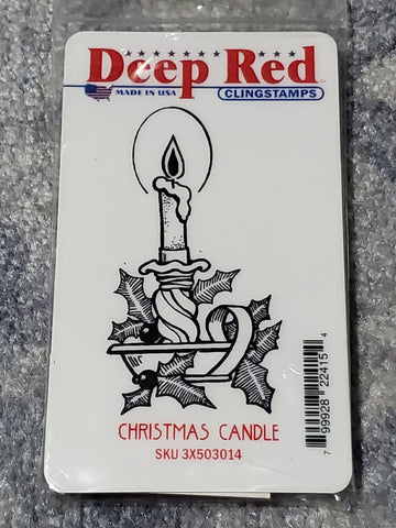 CHRISTMAS CANDLE - DEEP RED RUBBER STAMPS