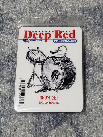 DRUM SET - DEEP RED RUBBER STAMPS