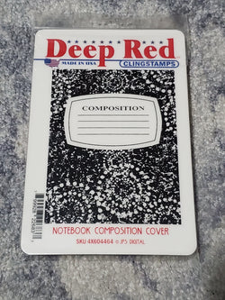NOTEBOOK COMPOSITION COVER - DEEP RED RUBBER STAMPS