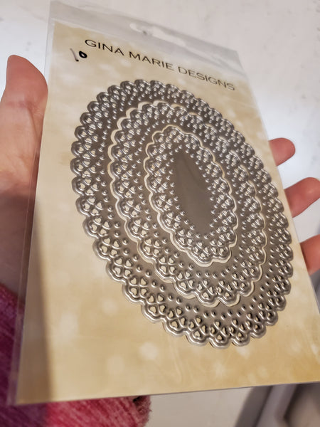 MINI HEART LACE OVAL DIE SET - GINA MARIE DESIGNS