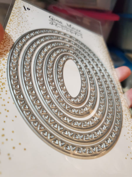MOSAIC TRIANGLE EDGE OVAL DIE SET - Gina Marie Designs
