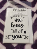 ALL OF ME MINI NOTE CARD TONER SHEET FOILABLES - CREATIVE VISION