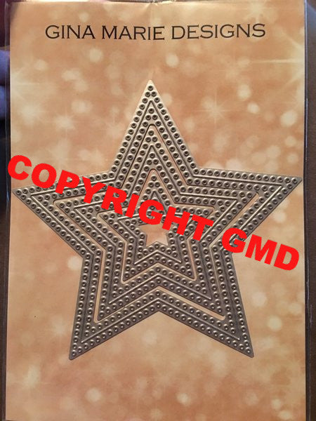 DOT STUDS ON BOTH SIDES OF CUTTING LINE STARS - GINA MARIE DESIGNS