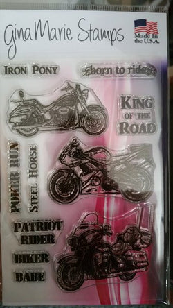MOTORCYCLES STAMPS - Gina Marie Designs