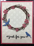 CIRCLE FLOWER CUT BKGD PLATE DIE A2 SIZE - GINA MARIE DESIGNS