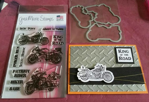 Motorcycle Dies (matches our GM motorcycle stamps) - Gina Marie Designs