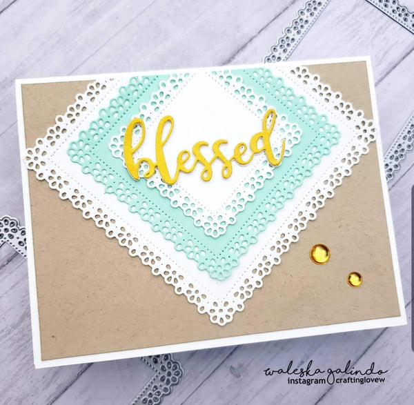 FLOWER PLEATED LACE SQUARE NESTED DIE SET - GINA MARIE DESIGNS