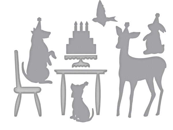 BIRTHDAY ANIMALS DIE SET - SPELLBINDERS