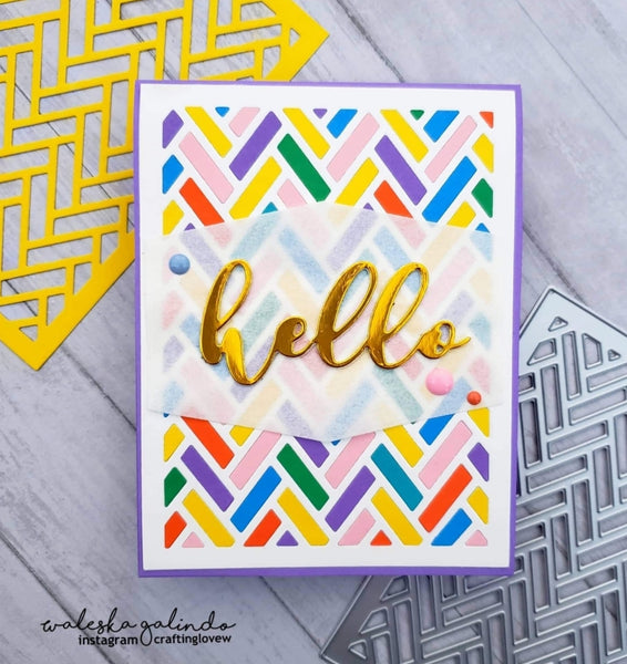 SLANTED BRICKS BKGD DIE PLATE - GINA MARIE DESIGNS