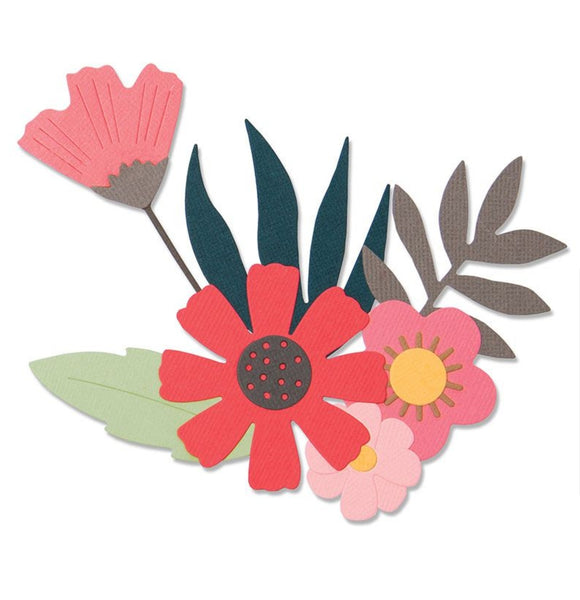 Sizzix Thinlits Die Set 9PK - Free Style Florals
