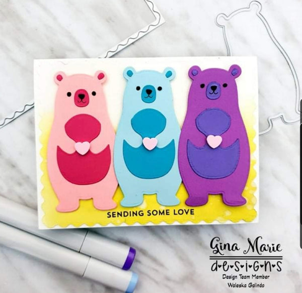 BEAR IN THE WOODS DIE SET - GINA MARIE DESIGNS