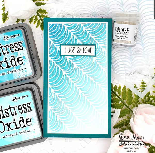 YEAR END SALE - HOOPED ROWS 6X6 STENCIL - GINA MARIE DESIGNS