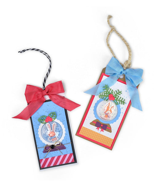 Sizzix Framelits Die Set 12PK w/Stamps - Snow Globe Scene

#663683