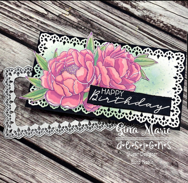 LACEY LATTICE MINI SLIMLINE SLIM LINE DIES - GINA MARIE DESIGNS