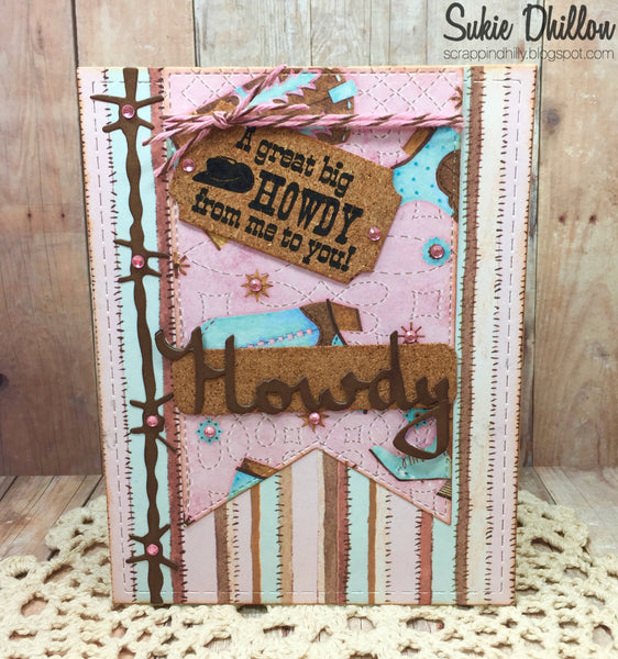 HOWDY & BARBED WIRE DIE SET - Gina Marie Designs