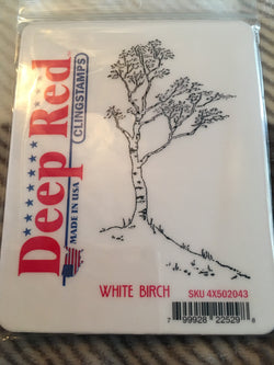WHITE BIRCH - DEEP RED RUBBER STAMPS