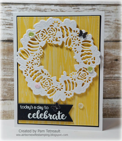 TULIP AND EGG EASTER WREATH IN / OUT STYLE CUT DIE - Gina Marie Designs
