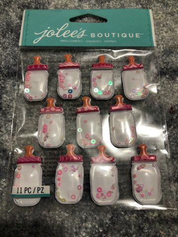 BABY GIRL BOTTLE DOME REPEATS - Jolee's Boutique Stickers