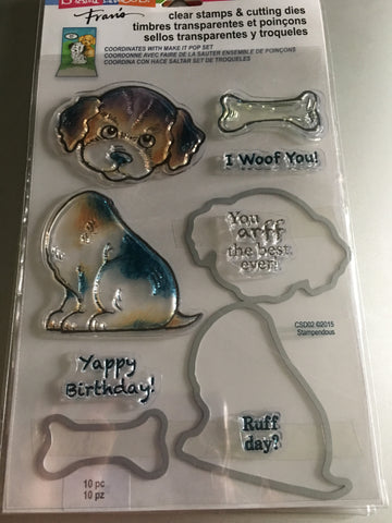 DOG STAMPENDOUS CLEAR STAMP AND DIE SET