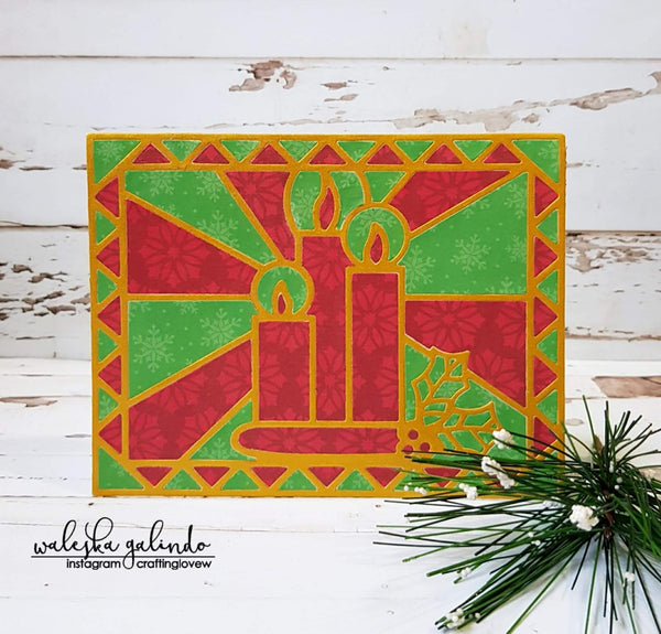 CHRISTMAS CANDLES A2 SIZED PLATE DIE - Gina Marie Designs