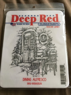 DINING ALFRESCO DEEP RED RUBBER STAMPS