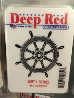 SHIPS WHEEL - DEEP RED RUBBER STAMPS