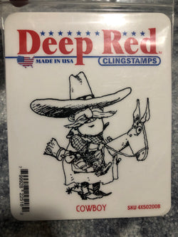 COWBOY - DEEP RED RUBBER STAMPS