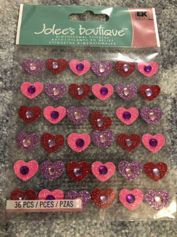 TWEEN GEM HEARTS - Jolee's Boutique Stickers