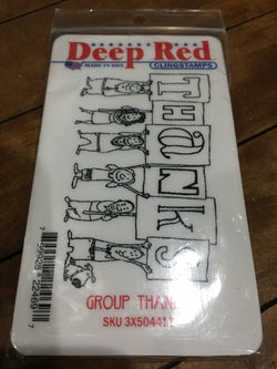 GROUP THANKS - DEEP RED RUBBER STAMPS